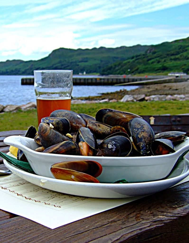 mussels, outdoors