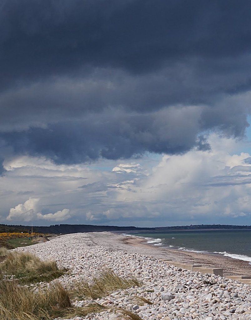 Weather in Scotland. Today it's spring showers on the Moray Firth coast