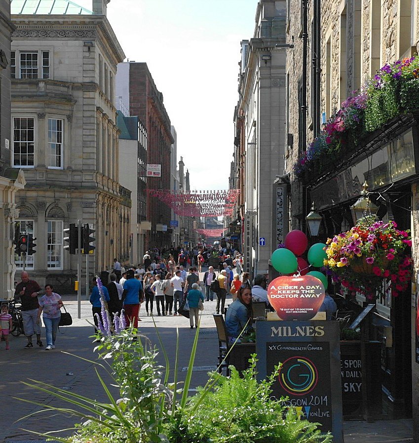 Rose Street, Edinburgh - just behind Princes Street.