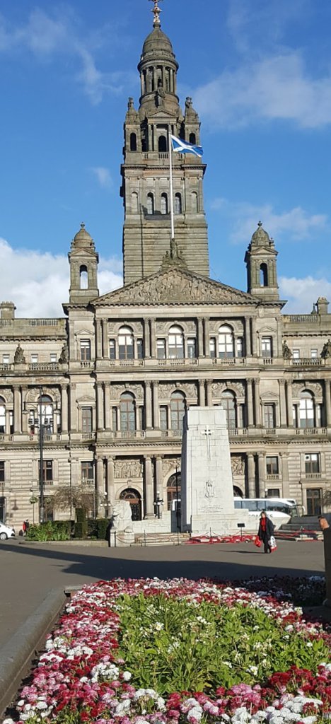 Scotland's flag on Glasgow City Chambers