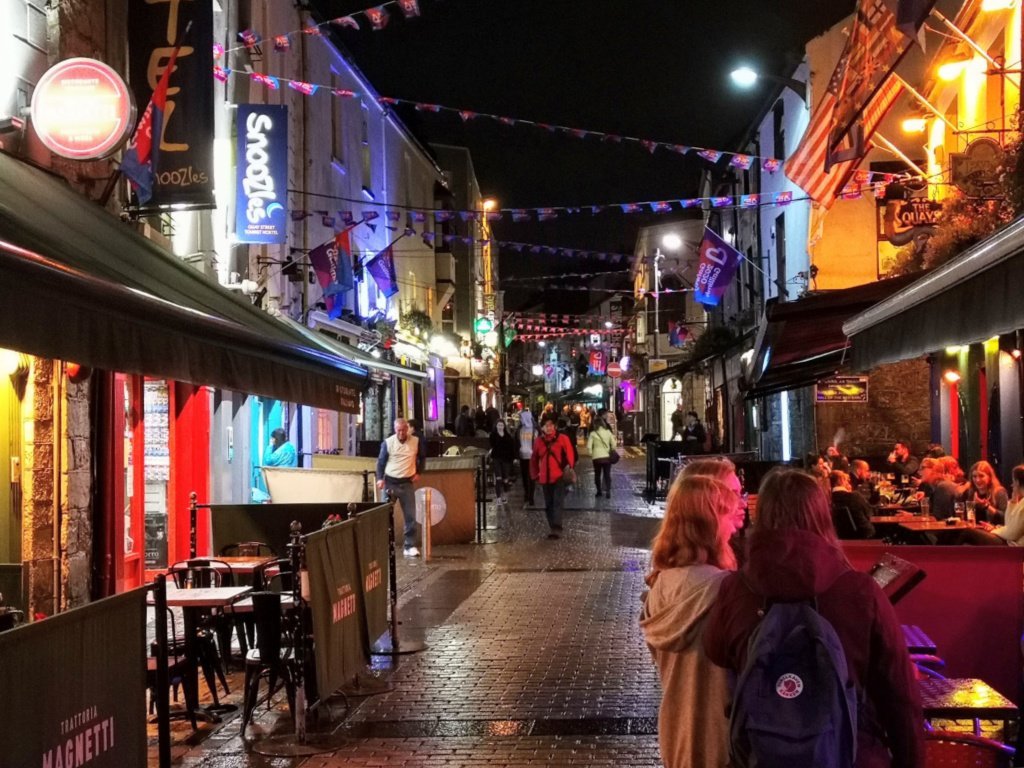 Galway quay street night 2