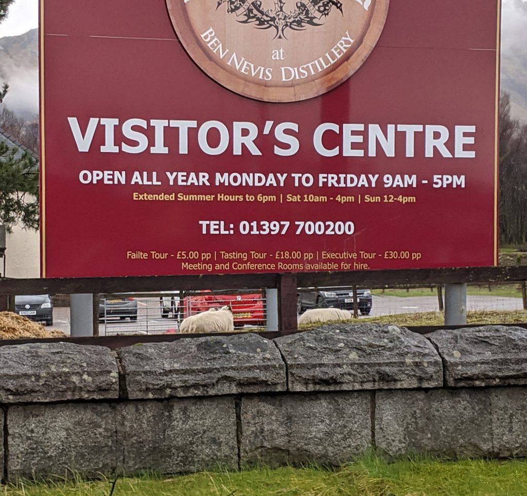 The Ben Nevis Visitor Centre sign The Ben Nevis Visitor Centre sign