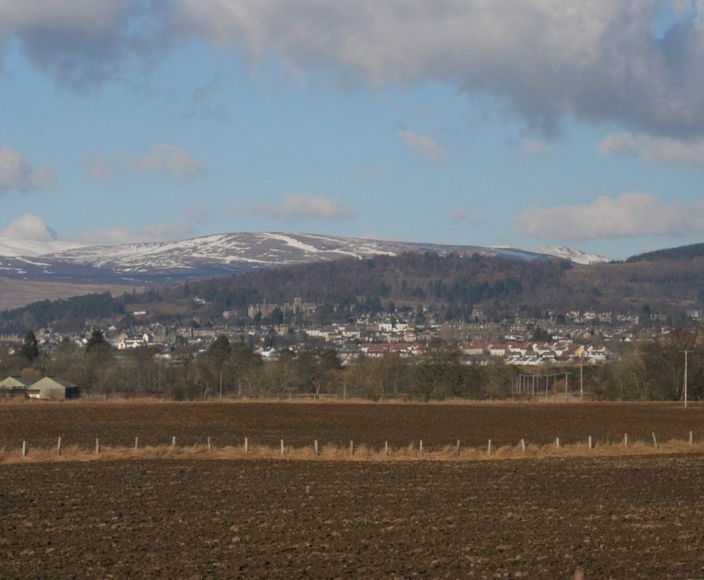Crieff's setting just below the Highland line. And it’s late winter. Crieff in February