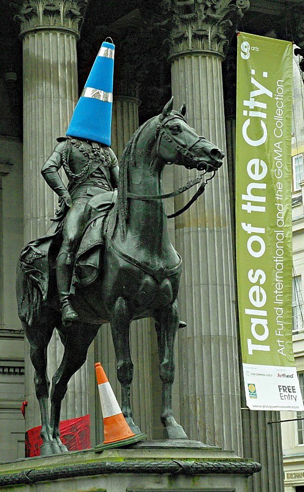 Duke of Wellington with (festive?) cone Duke of Wellington with (festive?) cone