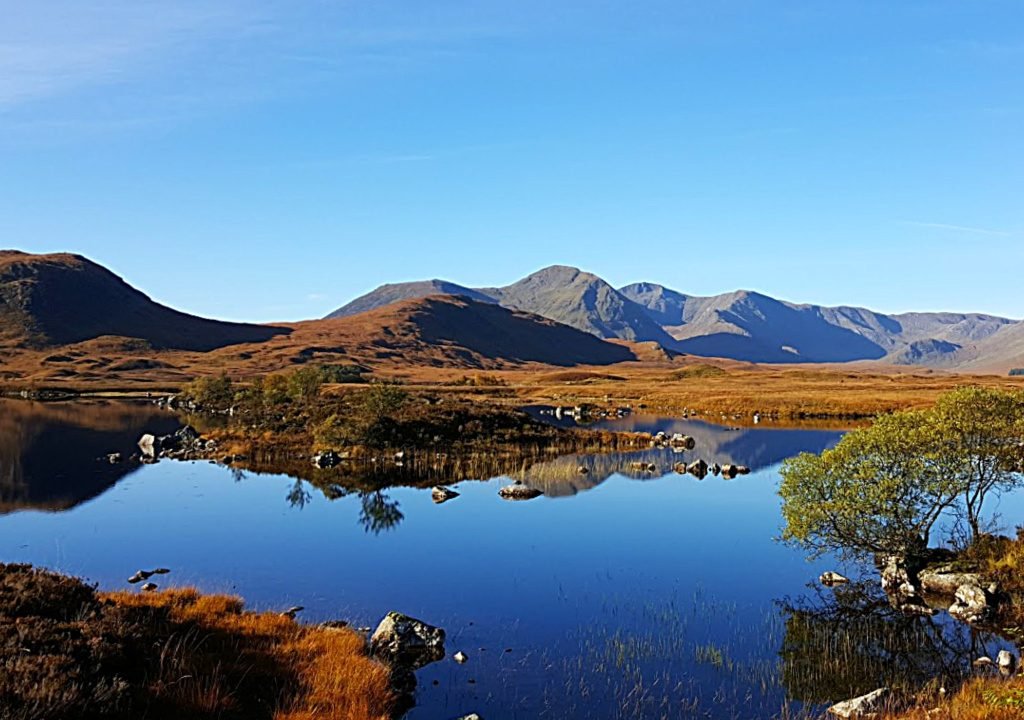 Rannoch Moor, looking towards the peaks of the Blackmount Rannoch Moor, looking towards the peaks of the Blackmount