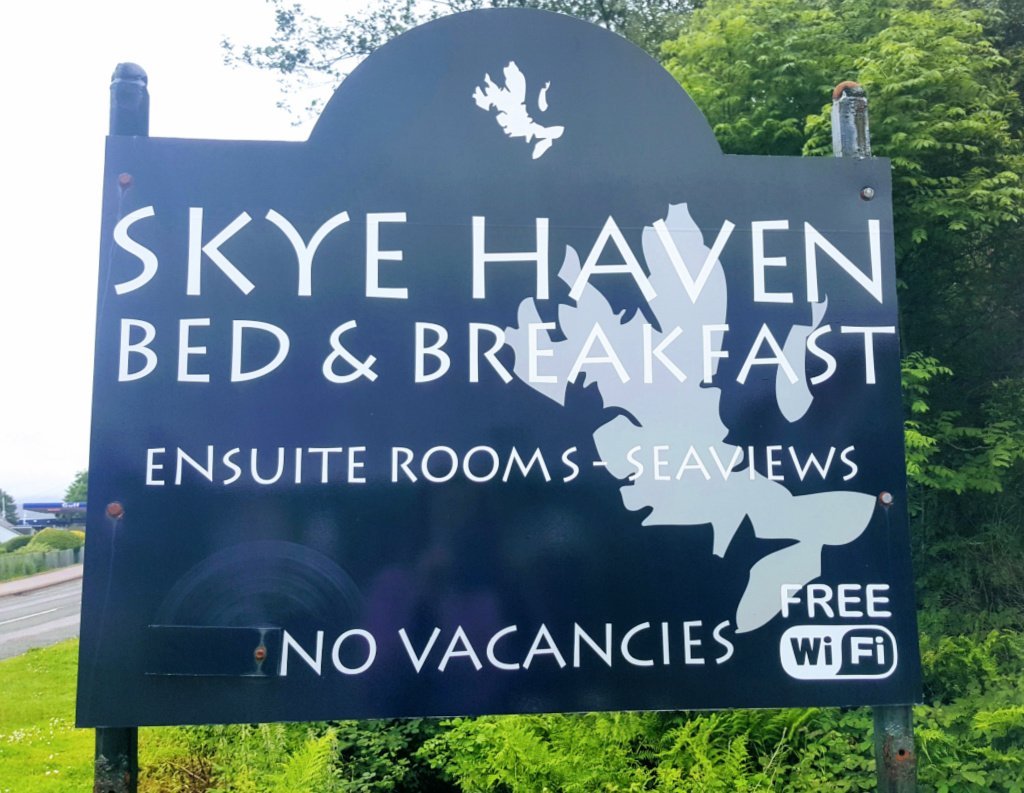 Skye accommodation sign