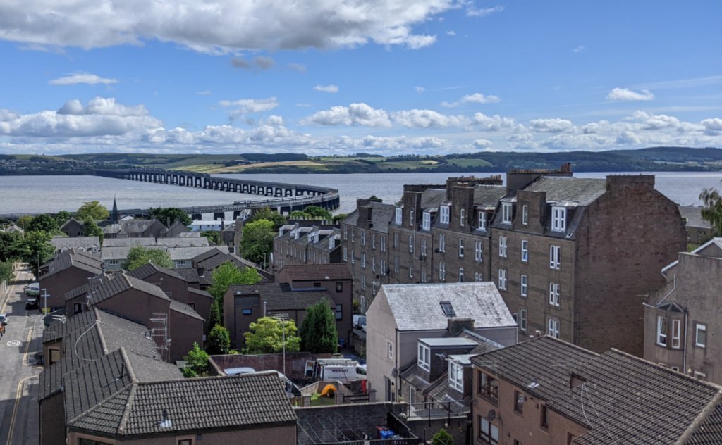 The Tay Rail Bridge, looking south to Fife from the city of Dundee